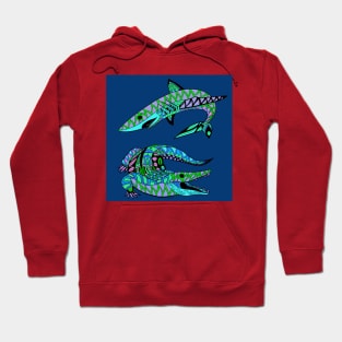 the kings of the swamp the shark and the alligator ecopop arts Hoodie